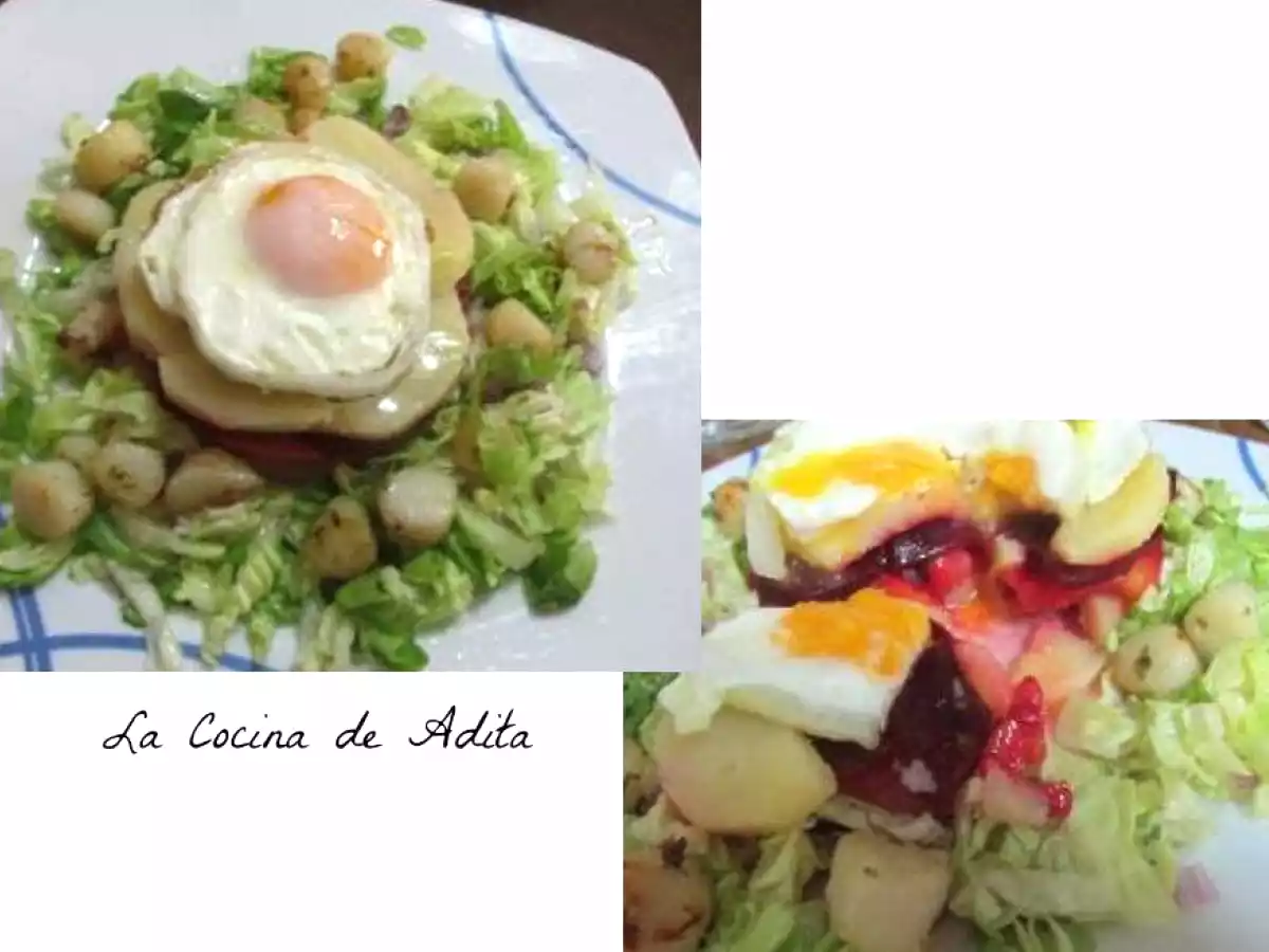 Ensalada con vieiras y huevo a la plancha - foto 11