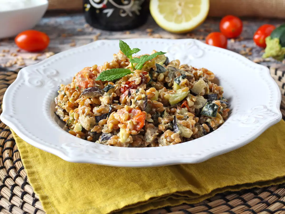 Ensalada cremosa de espelta con verduras asadas - foto 2