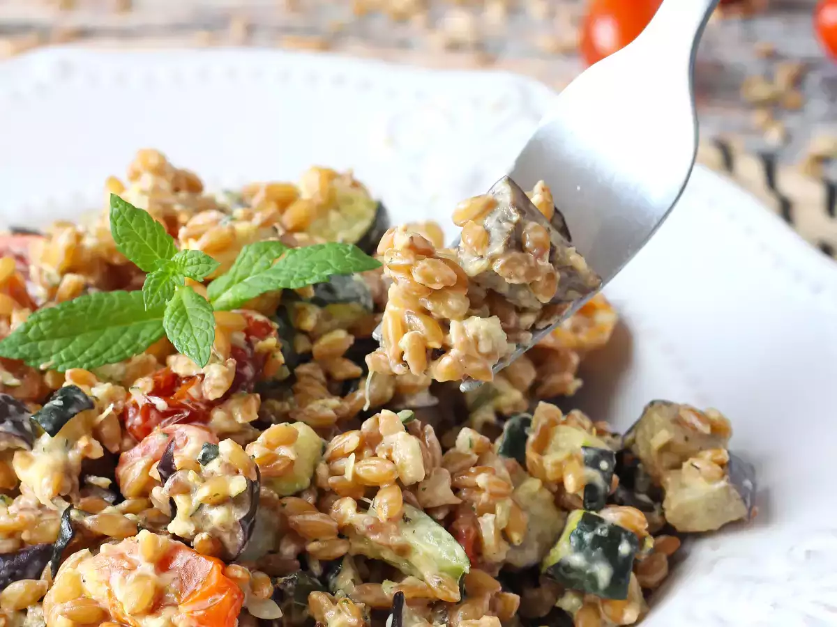Ensalada cremosa de espelta con verduras asadas - foto 6