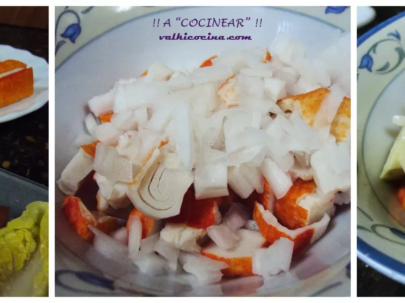 Ensalada de aguacate y palitos de cangrejo con cogollos - foto 2