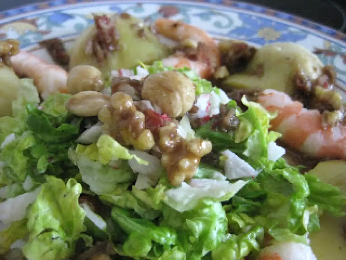 Ensalada de Alcachofas y Langostinos con vinagreta de frutos secos - foto 3