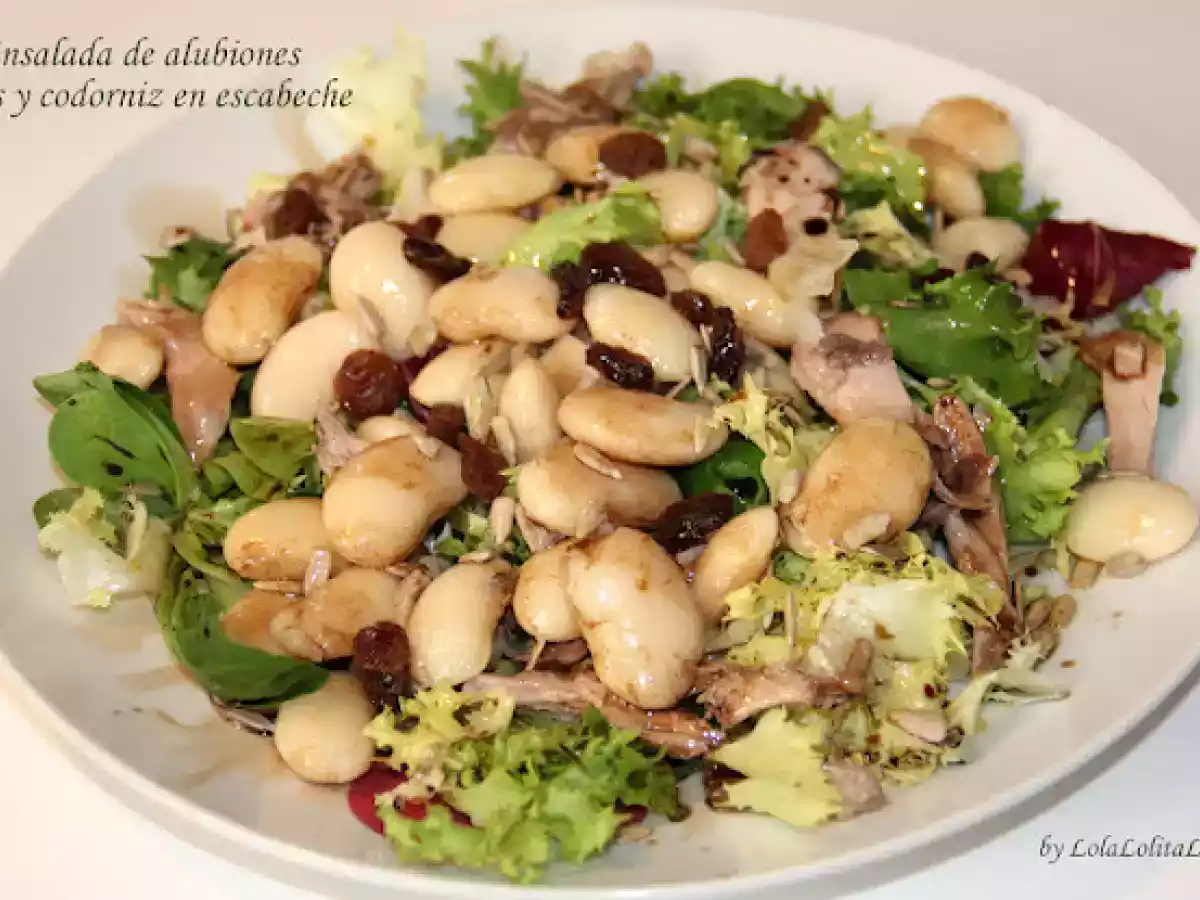 ENSALADA DE ALUBIONES Y CODORNIZ EN ESCABECHE