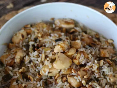 Ensalada de arroz con pollo, calabacín, piñones y vinagre balsámico, foto 4
