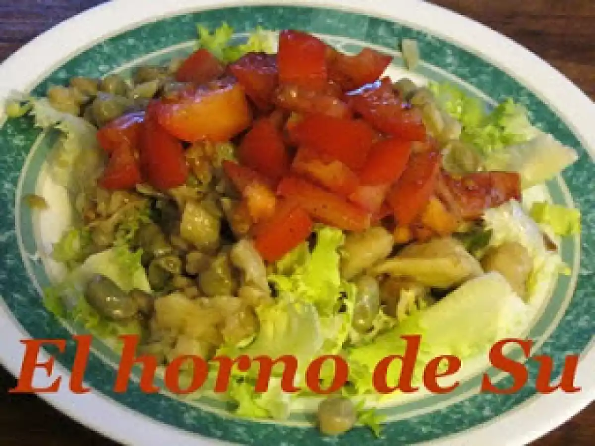 Ensalada de bacalao con habitas