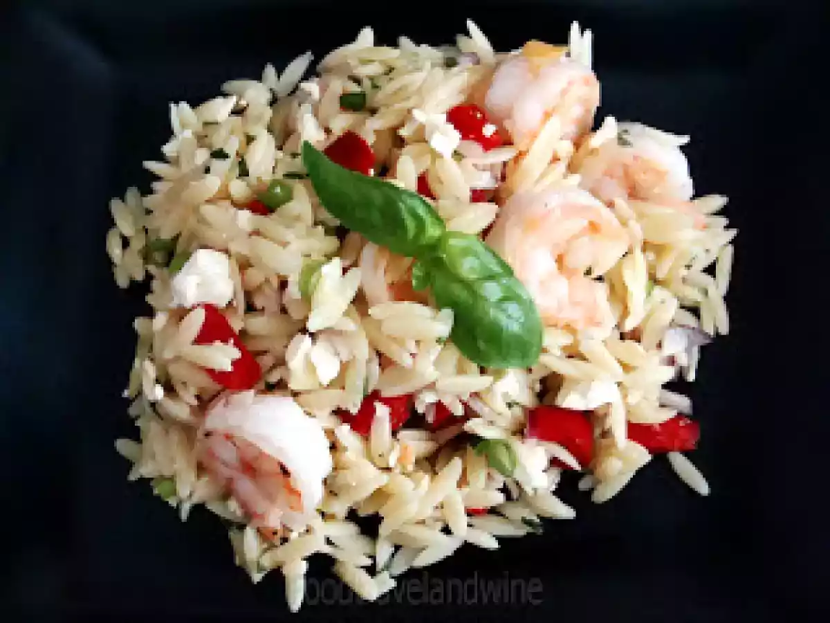 Ensalada de Camarones, Albahaca y Orzo ....sabrosa y refrescante para el verano!!!