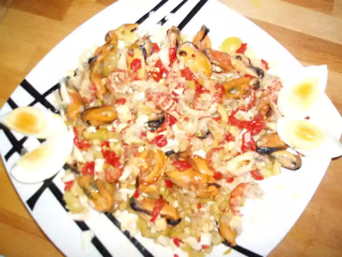 Ensalada de cangrejo y mejillones