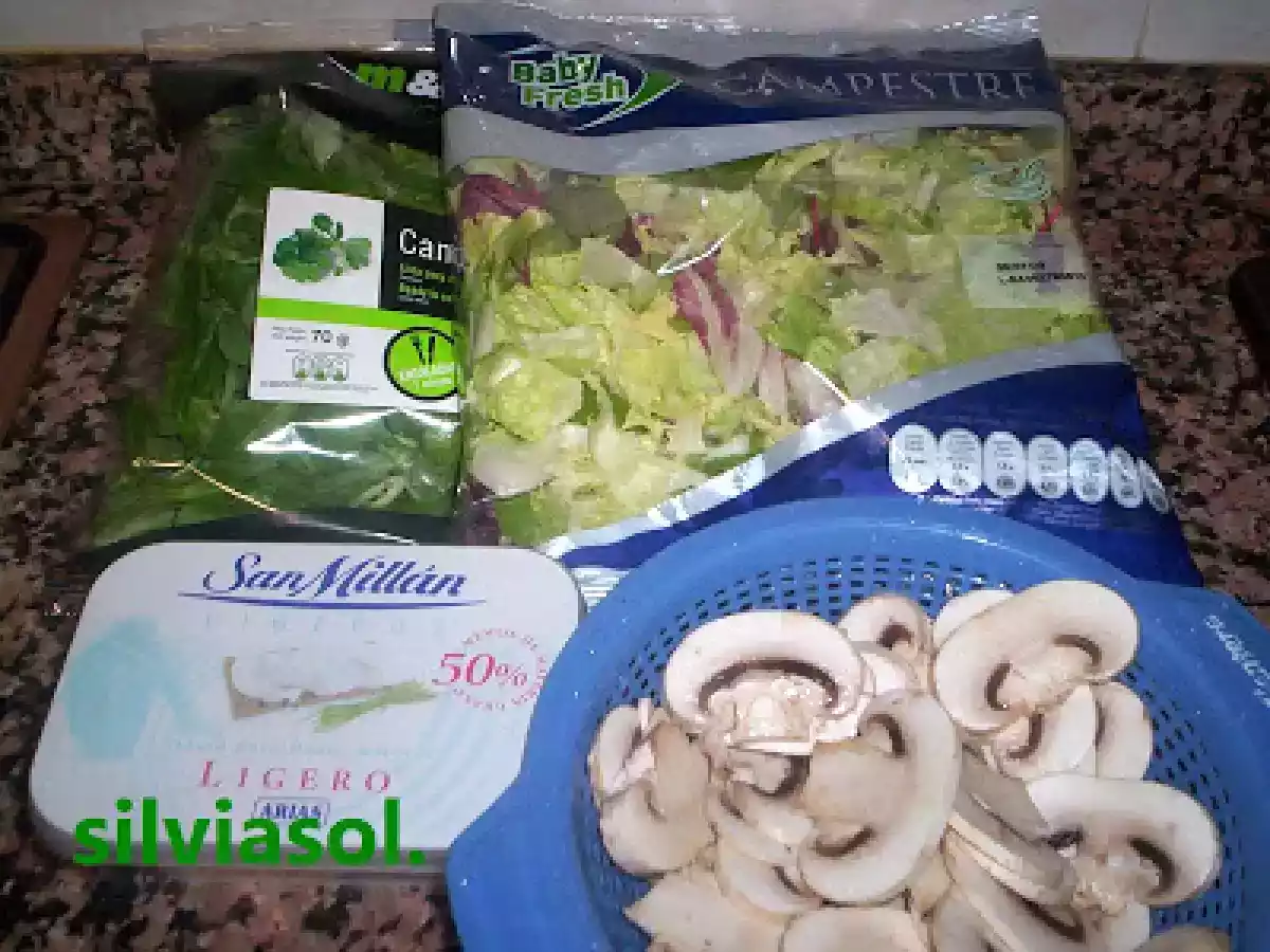ENSALADA DE CHAMPIÑONES Y QUESO LIGERO. - foto 6