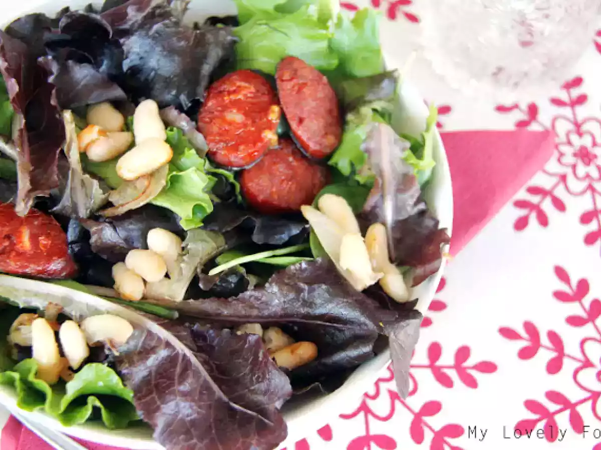 Ensalada de chorizo y judías con vinagreta - foto 2