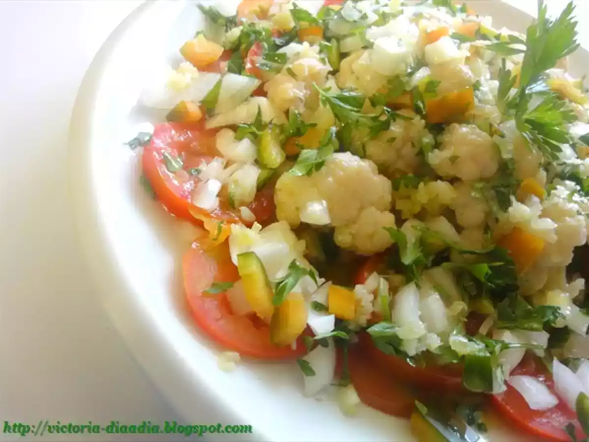 Ensalada de coliflor con vinagreta