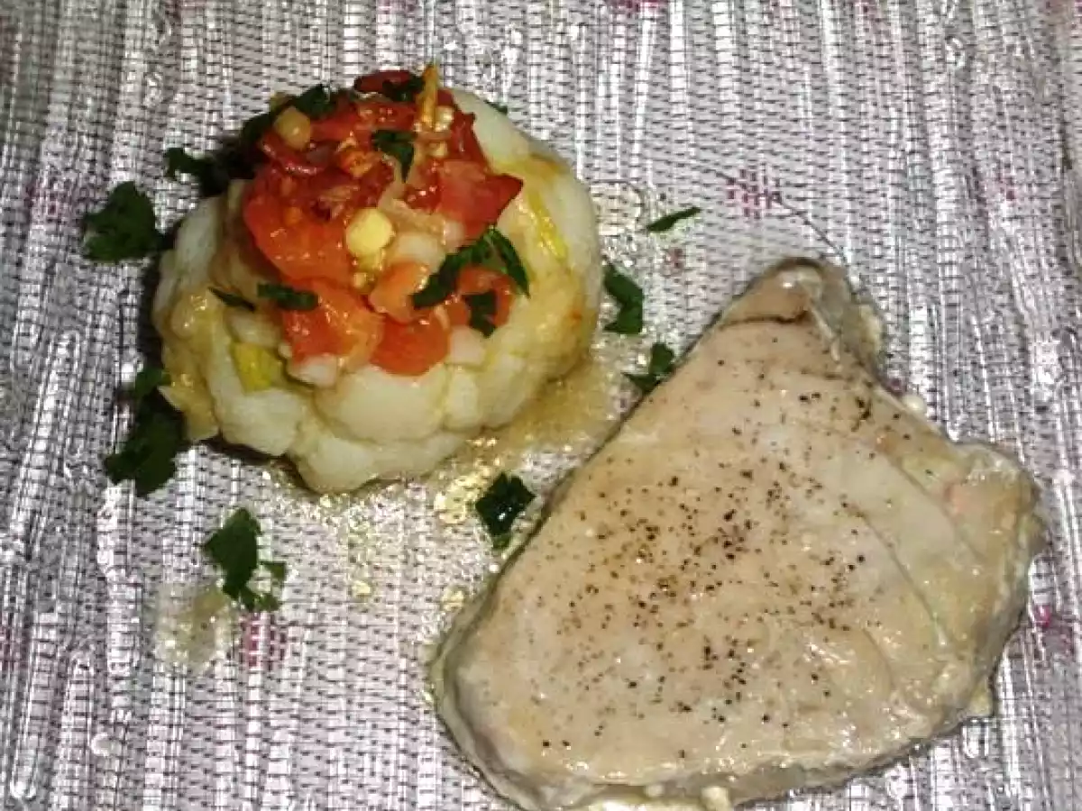 Ensalada de Coliflor y Atún a la Plancha