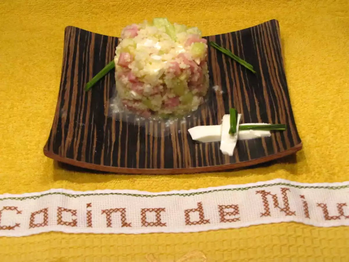 Ensalada de Cous Cous templada con Calabacin y Jamón