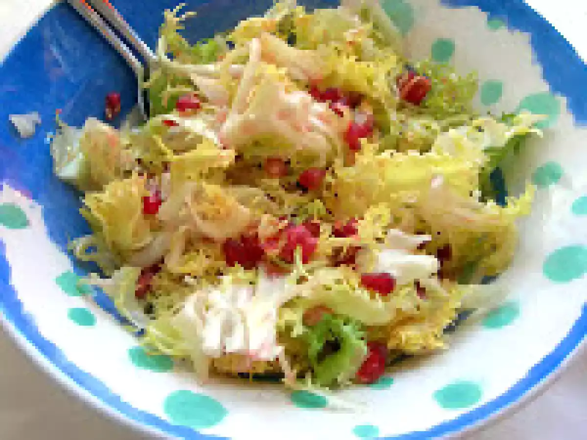 Ensalada de escarola y granada. Paso a paso