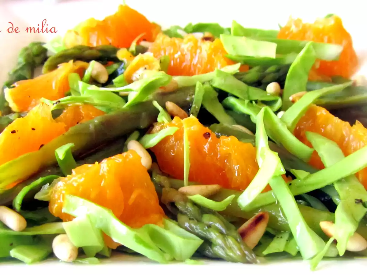 Ensalada de espárragos y naranja