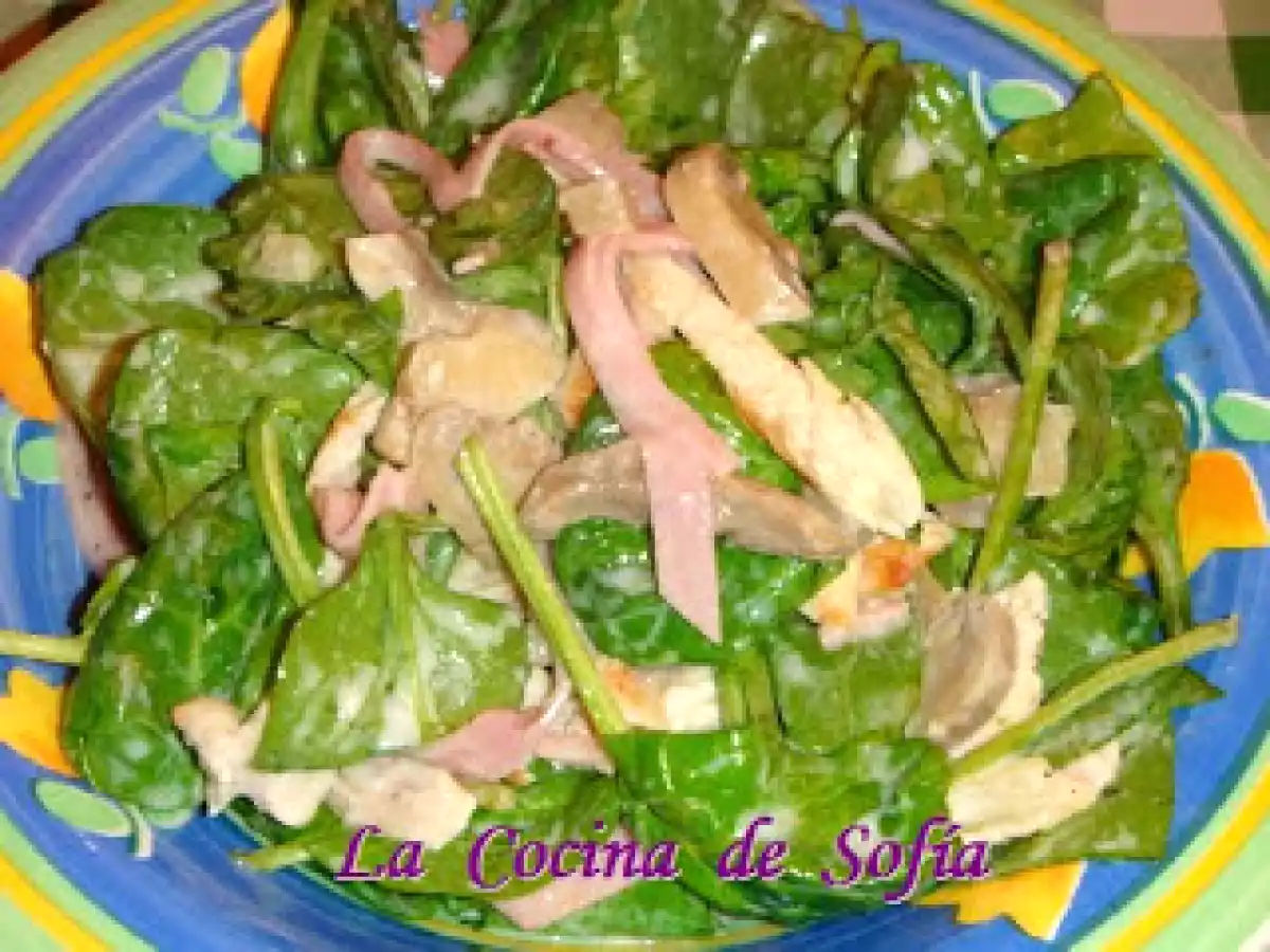 Ensalada de Espinacas, pollo y salsa de piña - foto 3