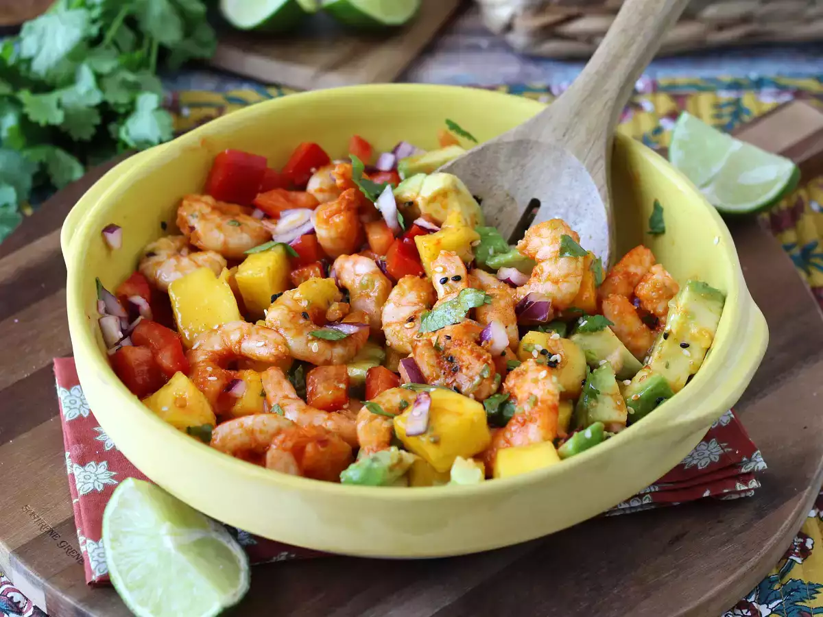 Ensalada de gambas y mango: fresca, colorida y llena de sabor - foto 6