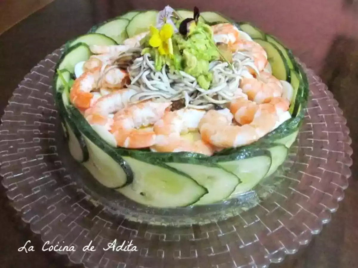 Ensalada de gambones y gulas