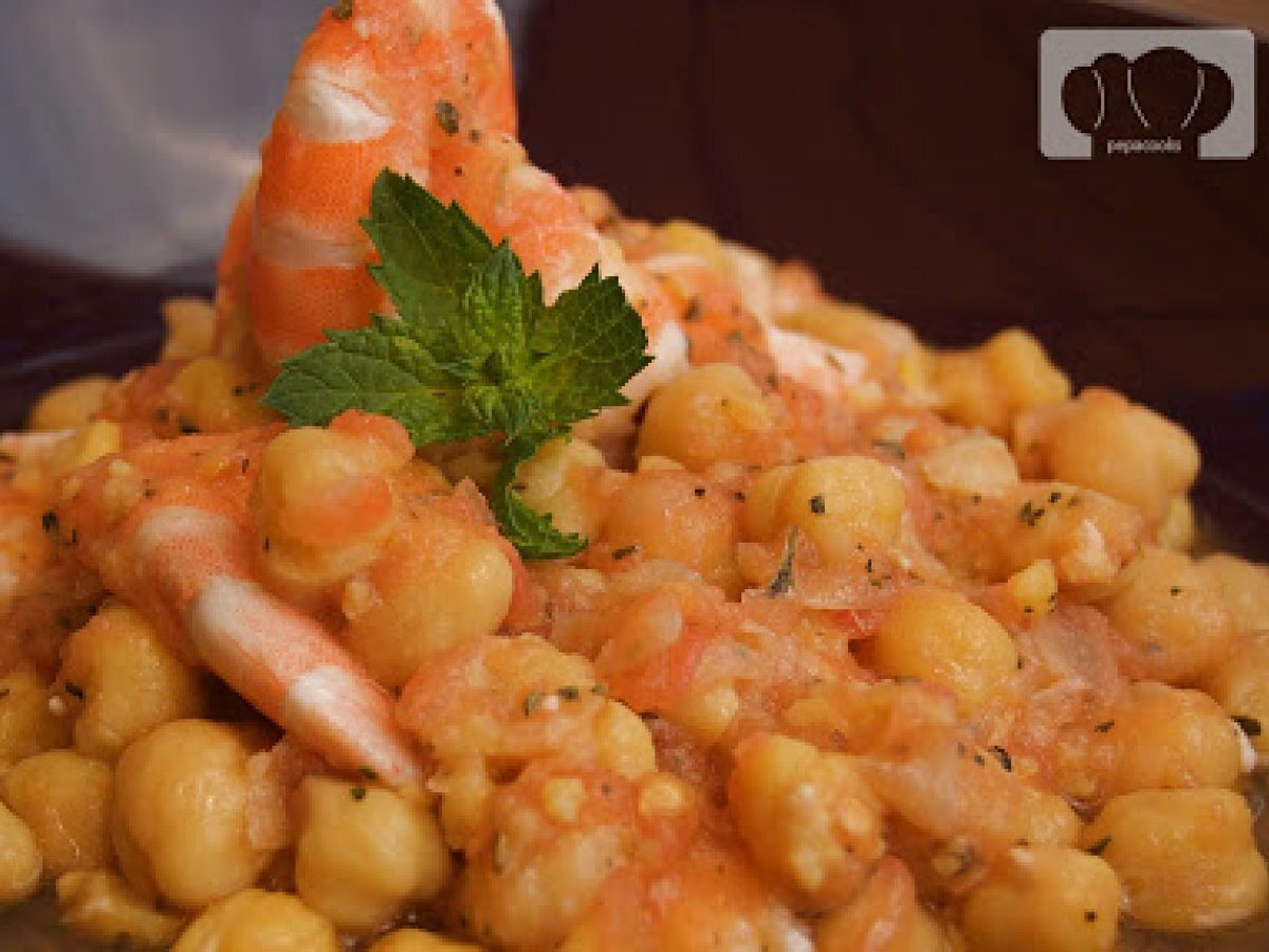 Ensalada de garbanzos con langostinos Receta Petitchef