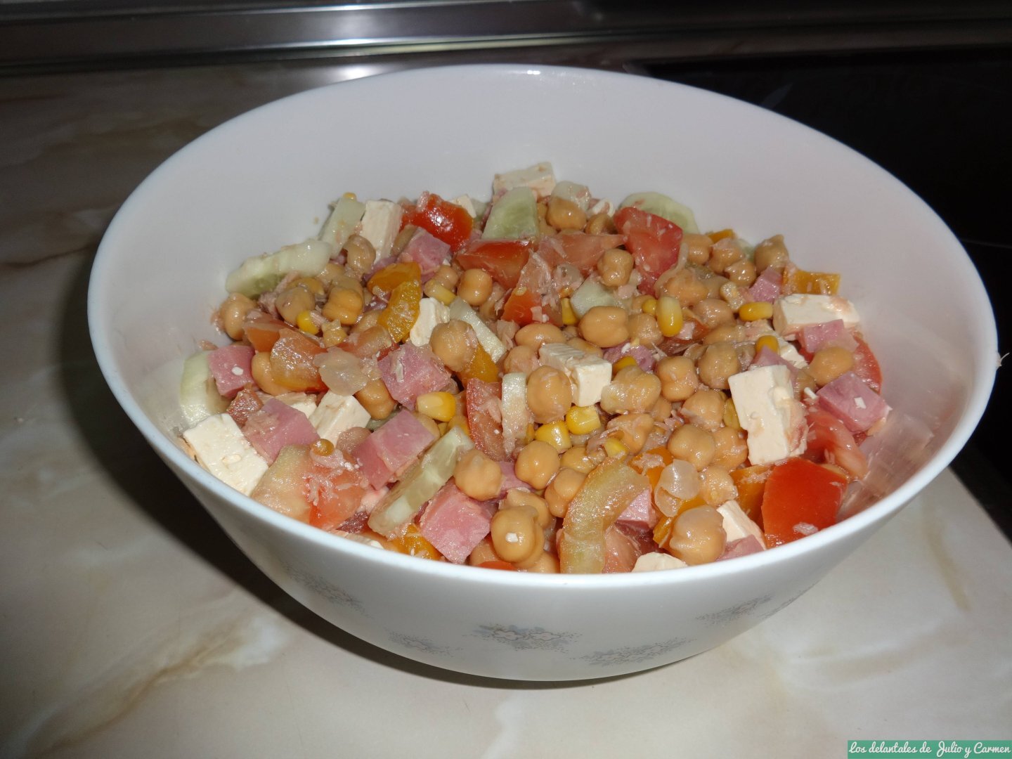 Ensalada de garbanzos con queso feta Receta Petitchef