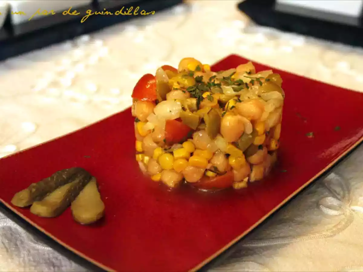 Ensalada de garbanzos con vinagreta de miel