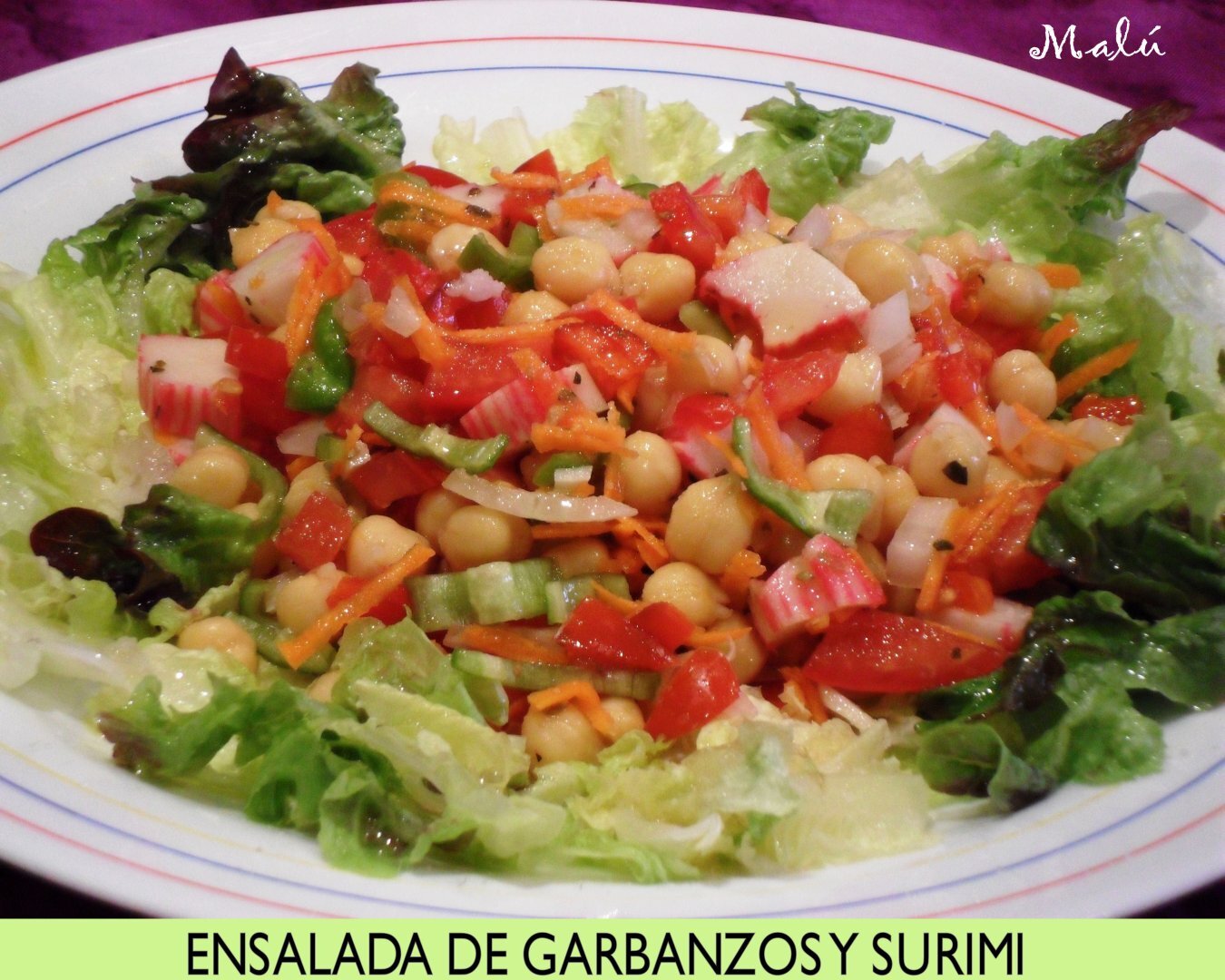 Ensalada de garbanzos y surimi Receta Petitchef