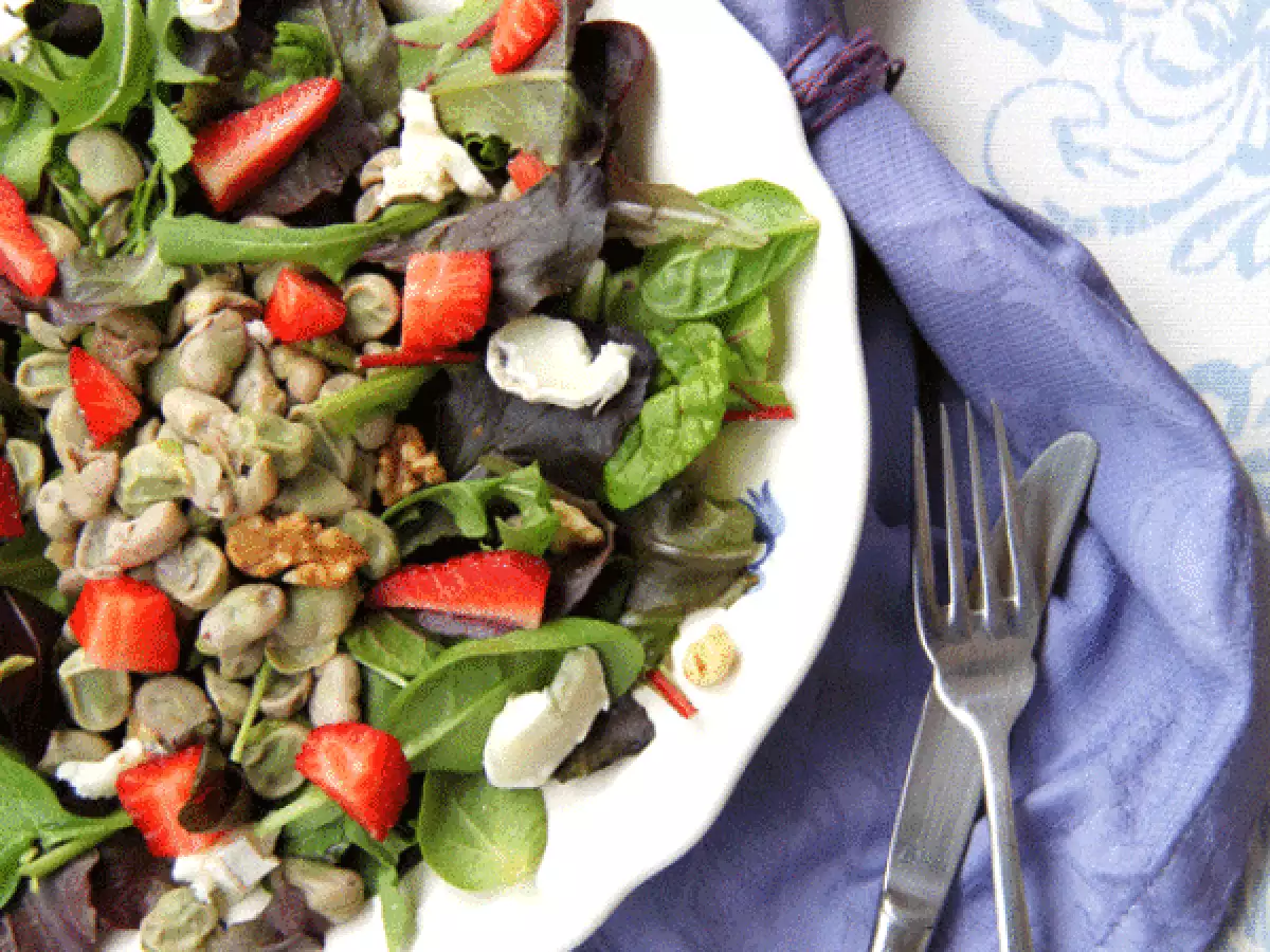 Ensalada de habas, fresones y vinagreta de miel - foto 3