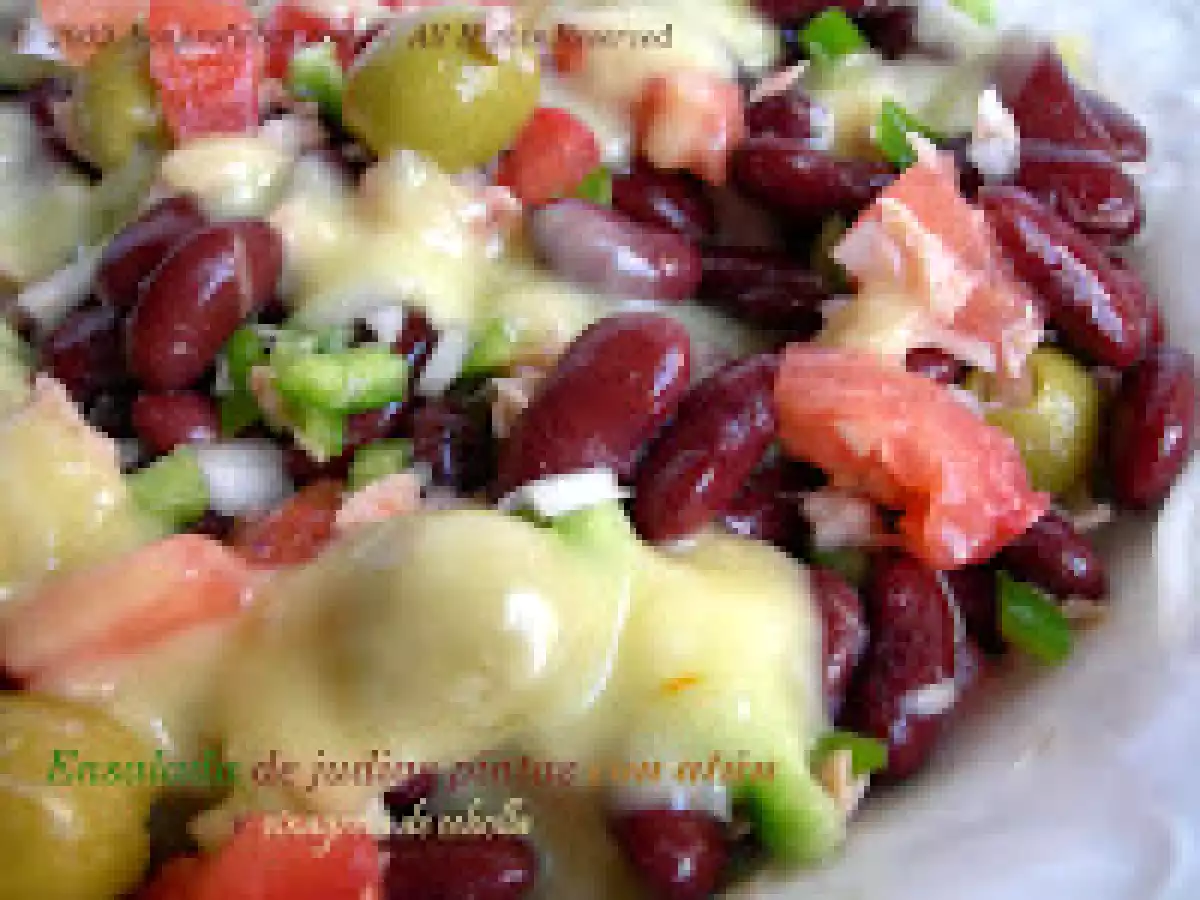 Ensalada de judias pintas con atún