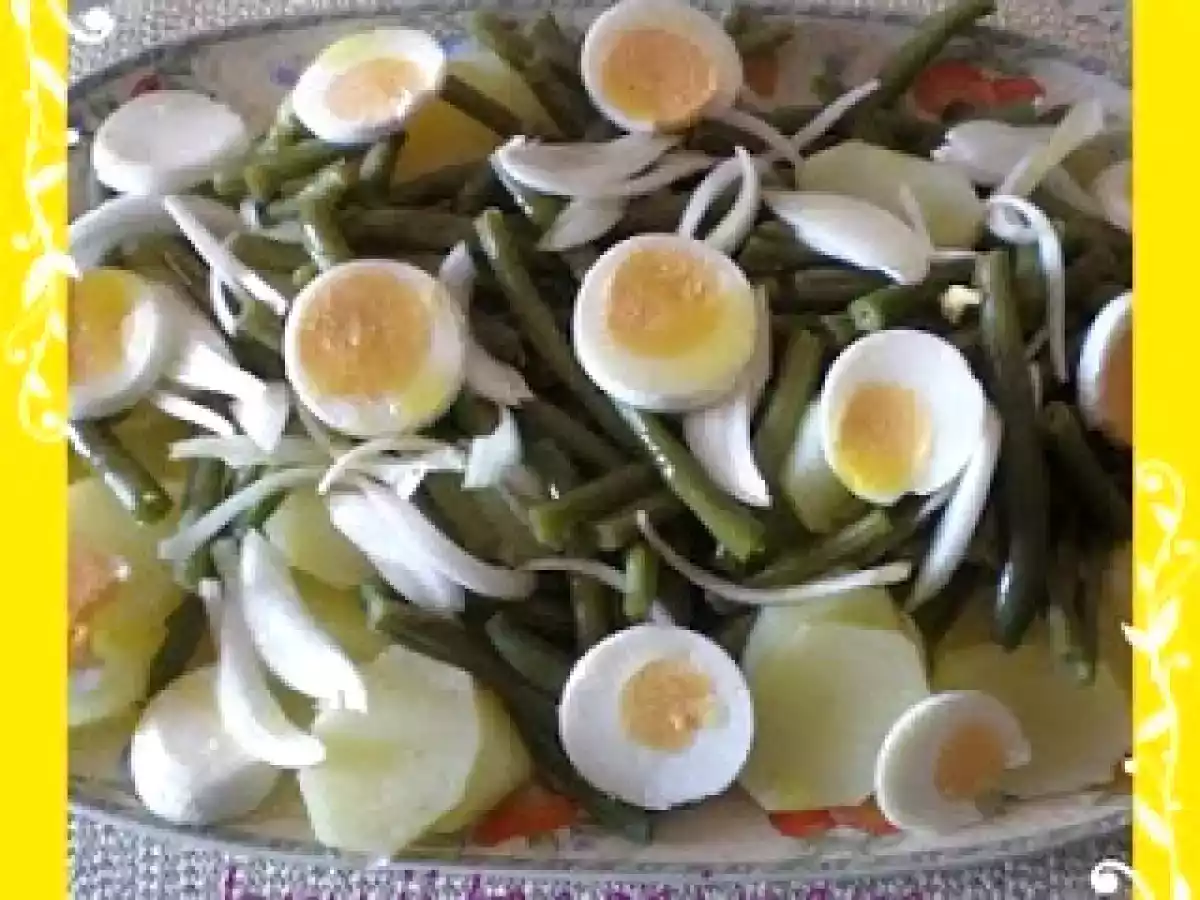 Ensalada de judías verdes al vapor en el varoma