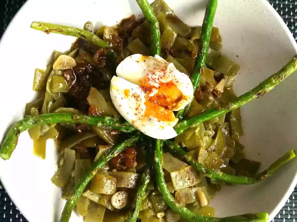 Ensalada de judías verdes con vinagreta de jengibre