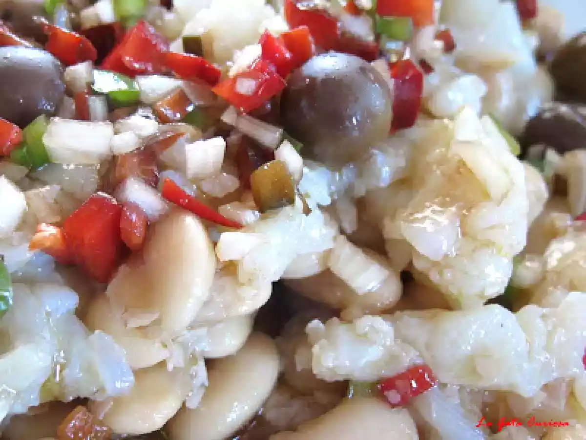 ENSALADA DE JUDIONES CON BACALAO