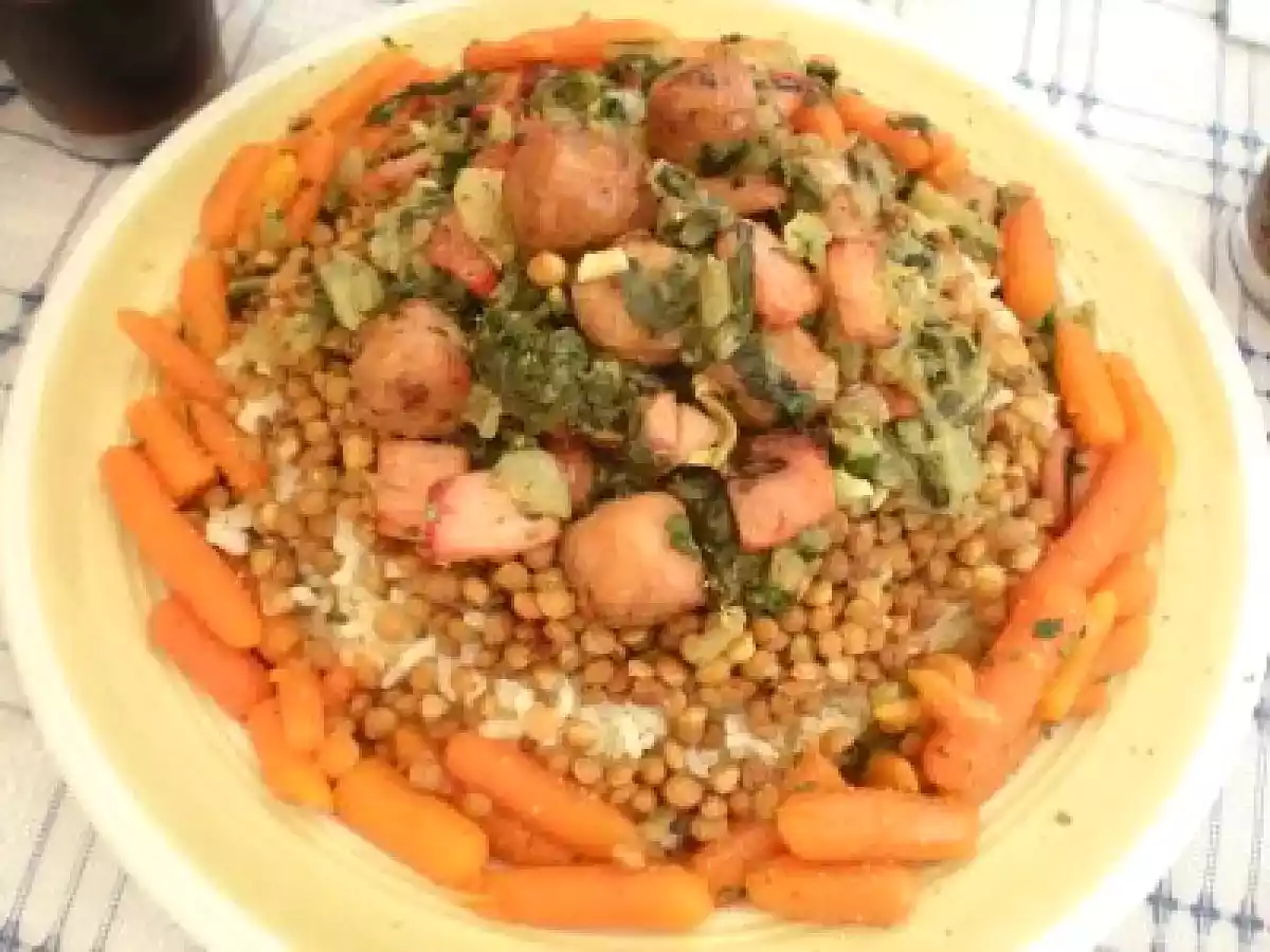 ENSALADA DE LENTEJAS, ARROZ, , , , Y, , , , ALGO MAS