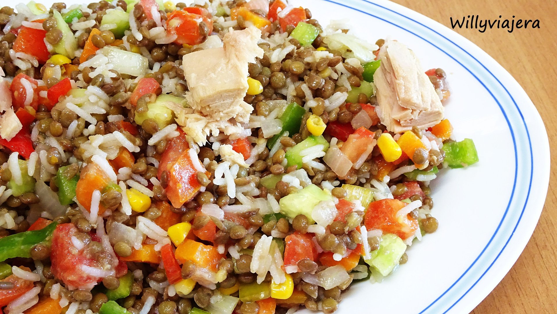 Ensalada de lentejas y arroz basmati - Receta Petitchef