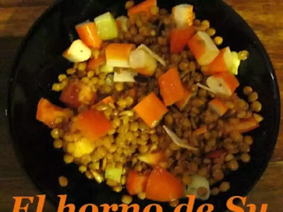 Ensalada de lentejas y surimi