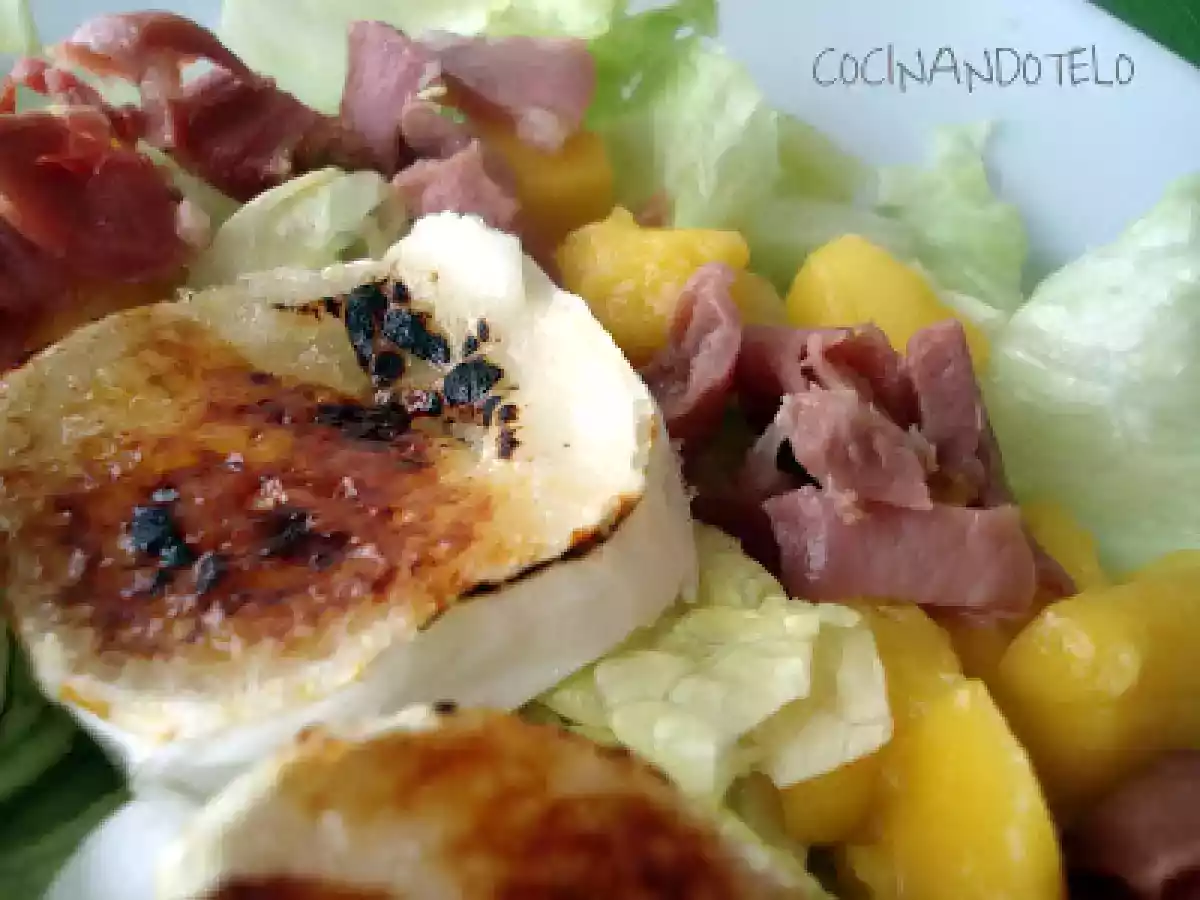 ENSALADA DE MANGO, JAMON Y QUESO DE CABRA - foto 3
