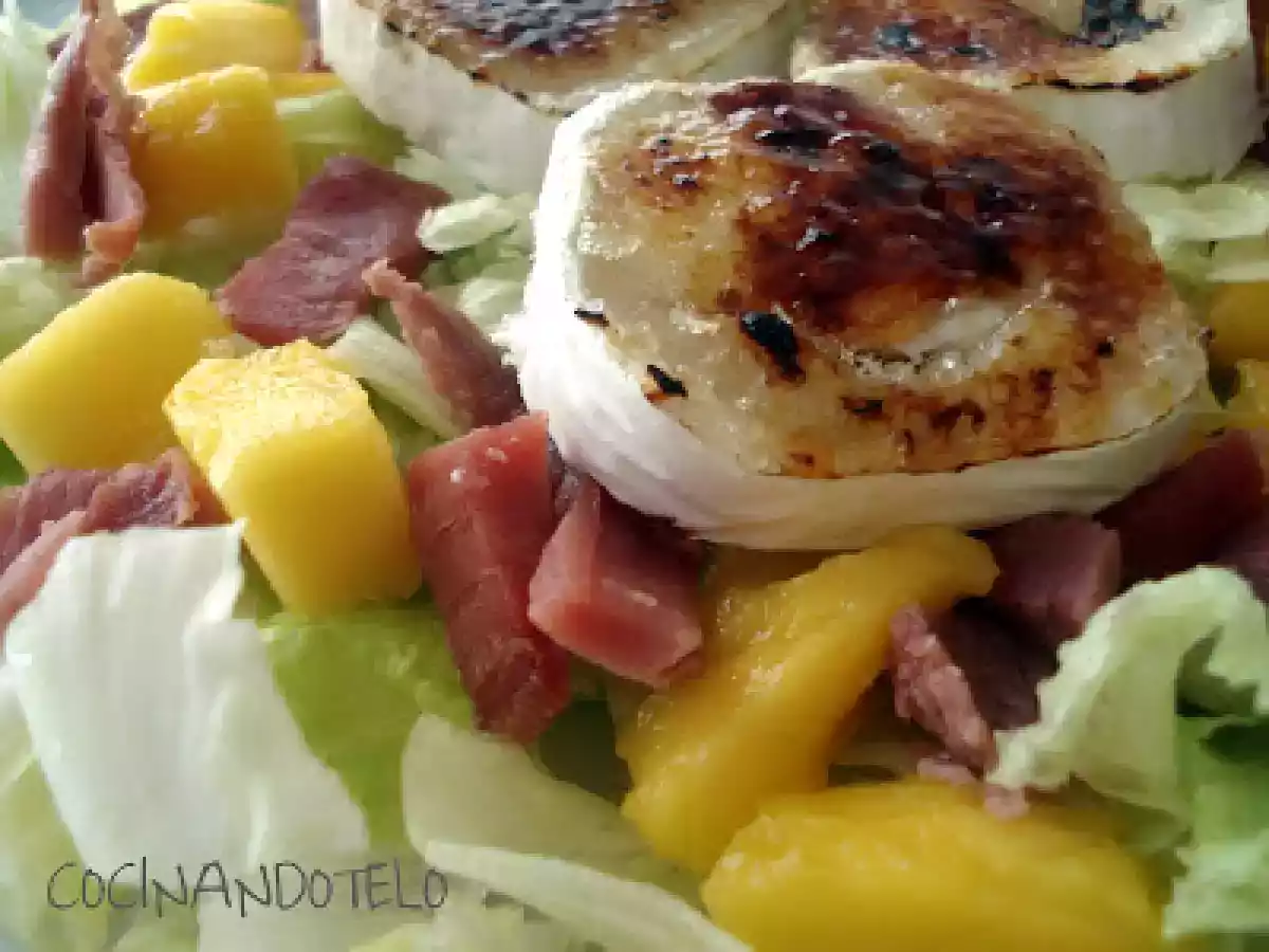 ENSALADA DE MANGO, JAMON Y QUESO DE CABRA - foto 4