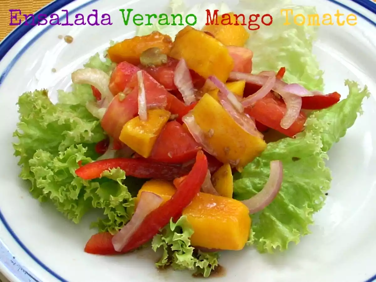 Ensalada de Mango, tomate y balsámico