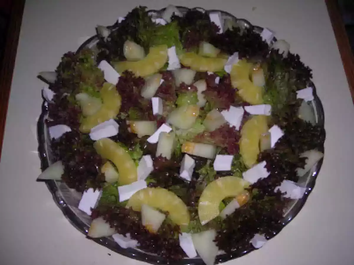 Ensalada de melón y escarola rizada