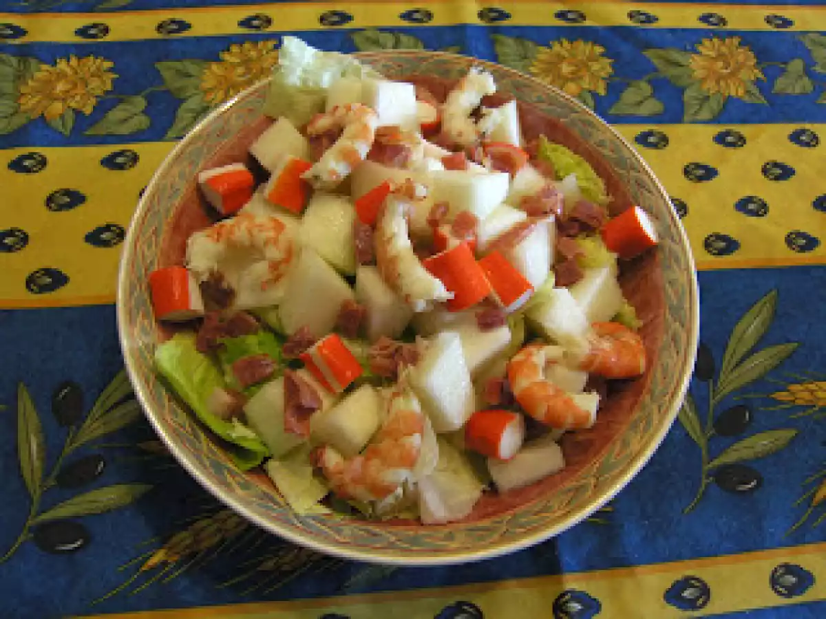 ENSALADA DE MELON Y LANGOSTINOS
