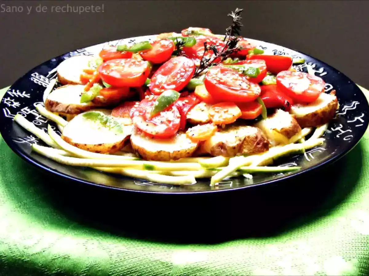 Ensalada de papas al tomillo con vinagreta de ajo