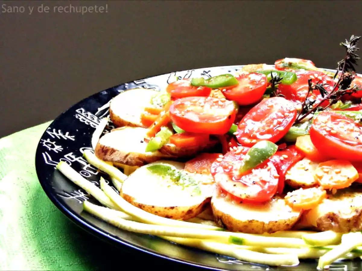 Ensalada de papas al tomillo con vinagreta de ajo - foto 2