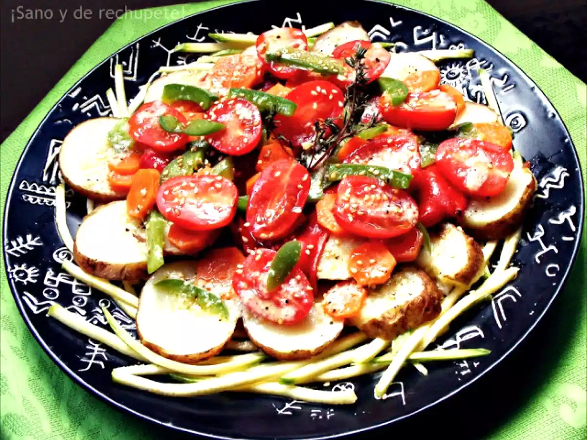Ensalada de papas al tomillo con vinagreta de ajo - foto 3