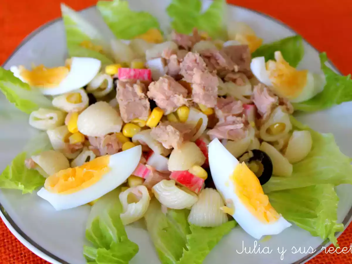 Ensalada de pasta con atun