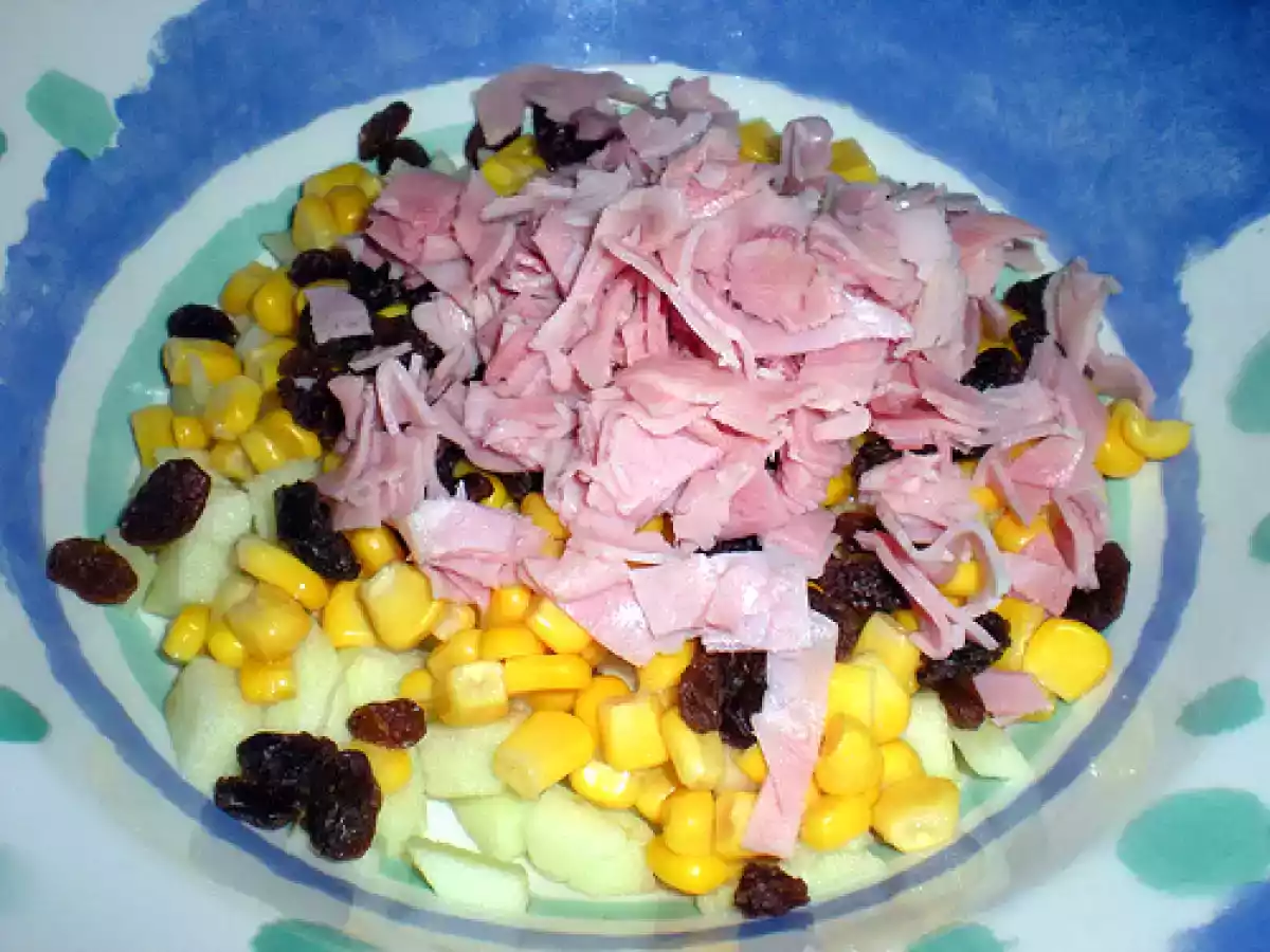 Ensalada de pasta con salsa de yogur. Paso a paso - foto 4