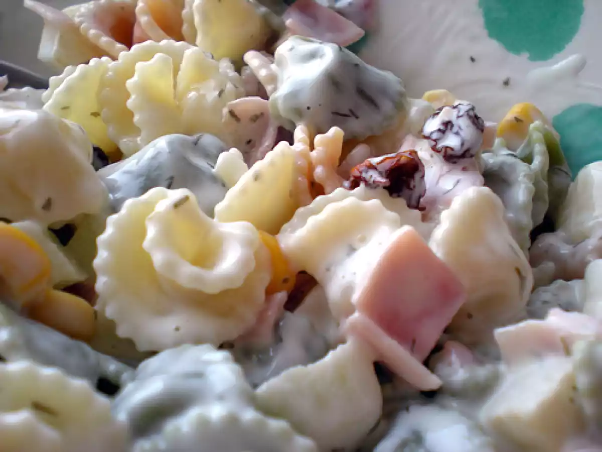 Ensalada de pasta con salsa de yogur. Paso a paso - foto 9