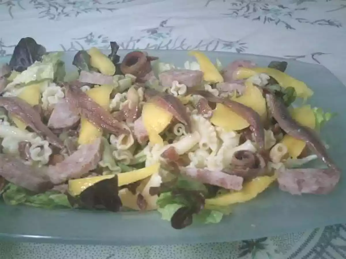 Ensalada de pasta fría con mango y Anchoas - foto 3