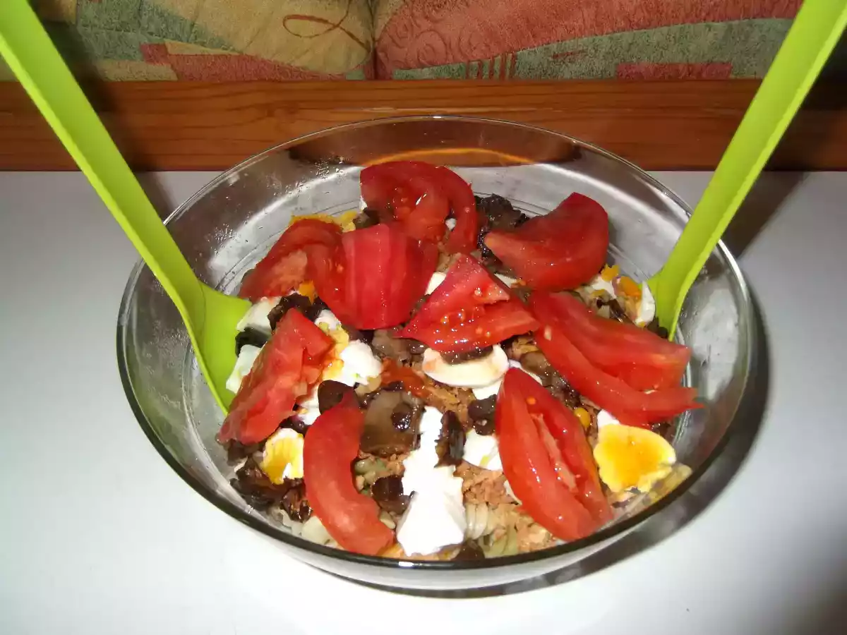 Ensalada de pasta y setas