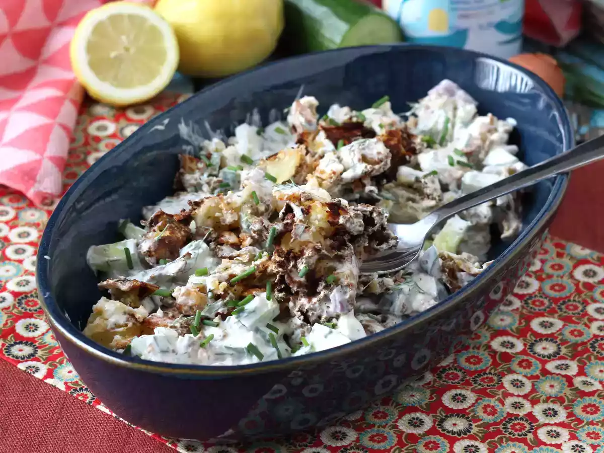 Ensalada de pepinos y patatas crujientes - foto 4