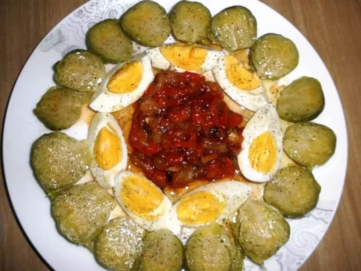 Ensalada de Pimientos asados y coles de bruselas