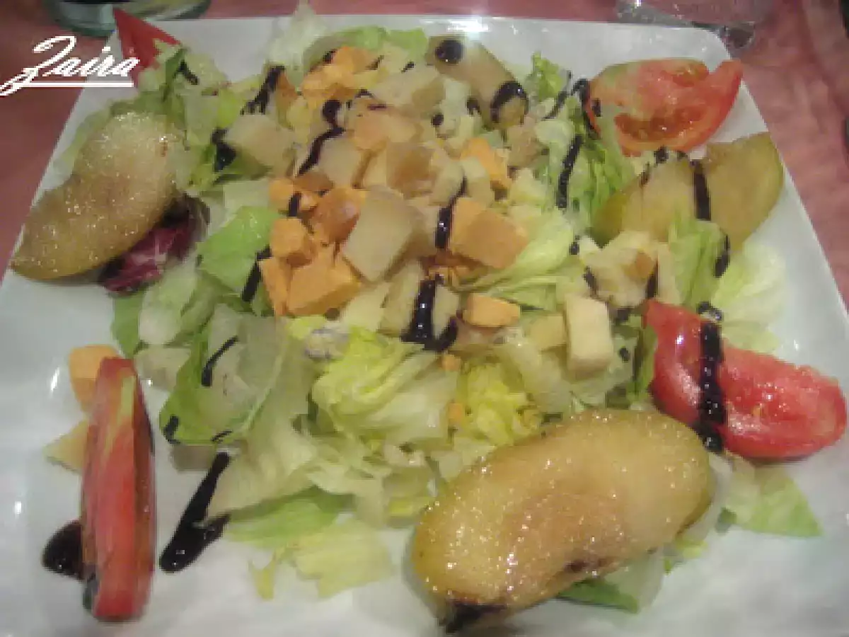 Ensalada de quesos y manzana con crema de balsámico - foto 2