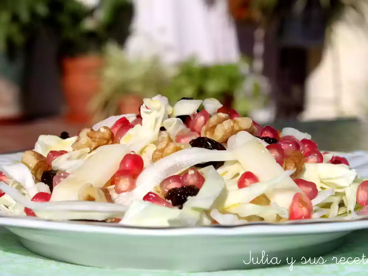 Ensalada de repollo o col y granada