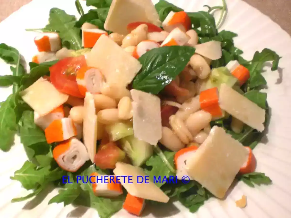 Ensalada de rucula y legumbres